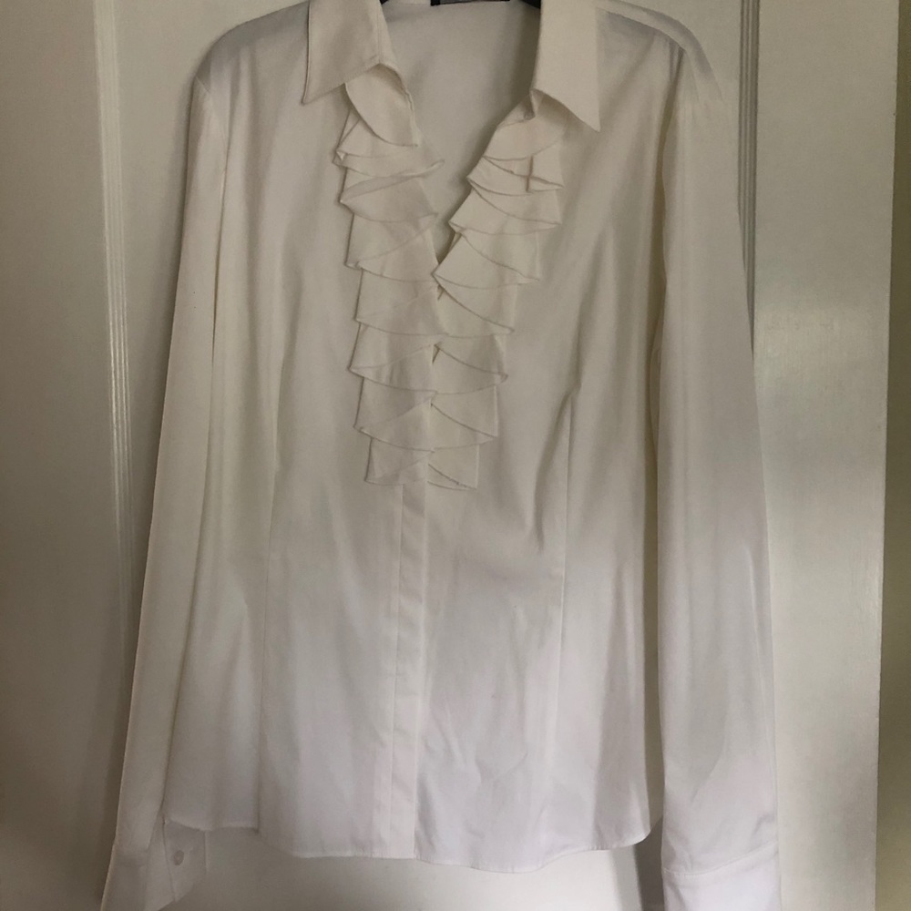 Ruffle white blouse